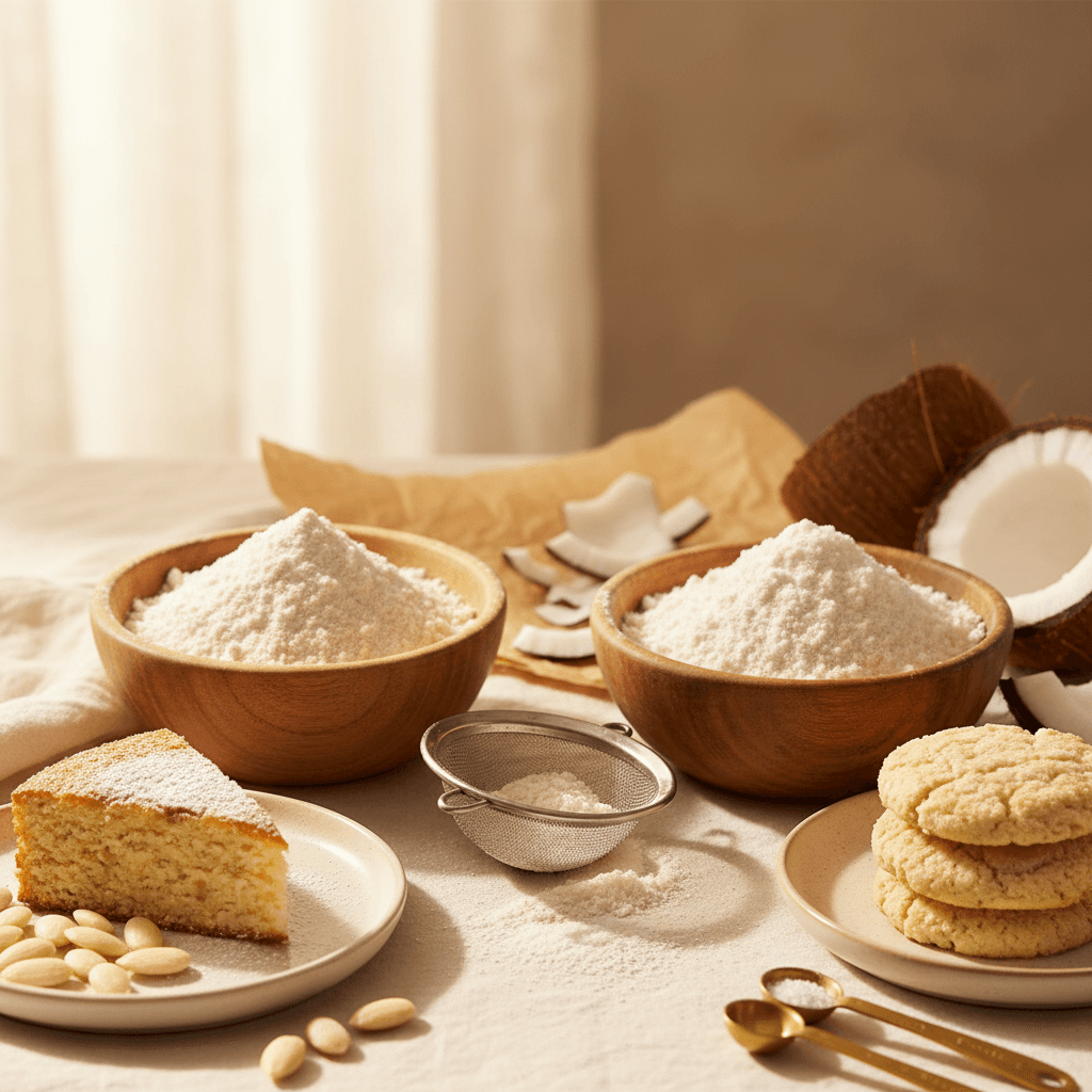Almond flour vs coconut flour for baking: how they compare and when to use each - baking guide cover image
