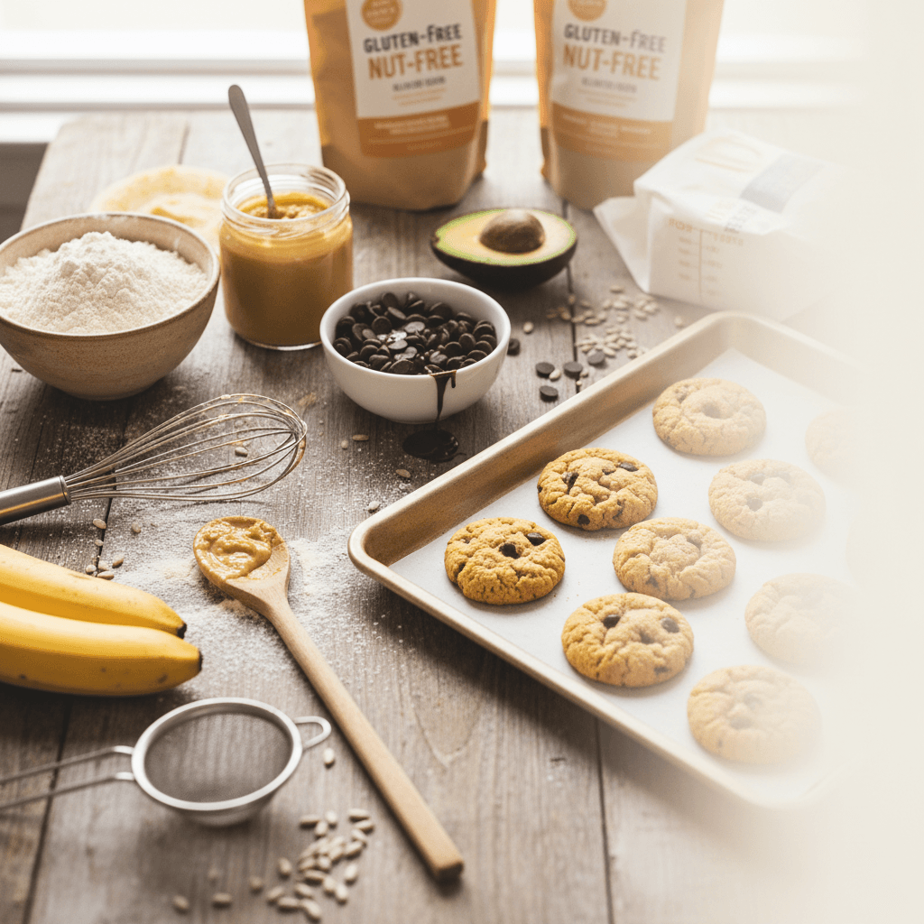 Gluten-free and nut-free baking substitutes: a complete guide to safe, delicious results - baking guide cover image