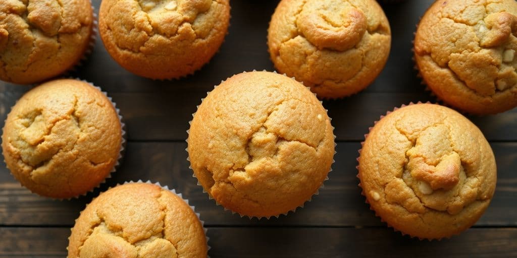 Baked gluten-free muffins with various flours.