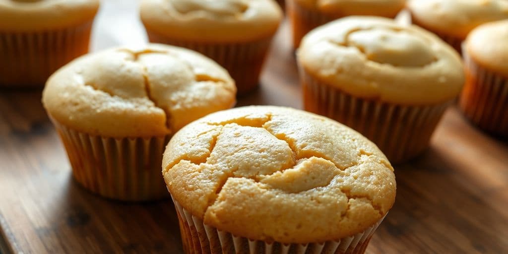 Gluten-free cupcakes, one with a cracked top.