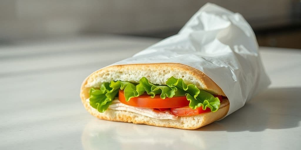 Gluten-free sandwich on a counter.