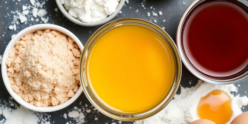 Bowls of sugar substitutes for baking on a table.