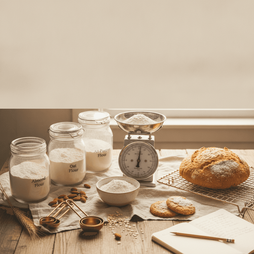 Gluten-Free Flour Weight Chart: Grams per Cup for 9 Major Brands (and Why the Spread Is 20%) - baking guide cover image